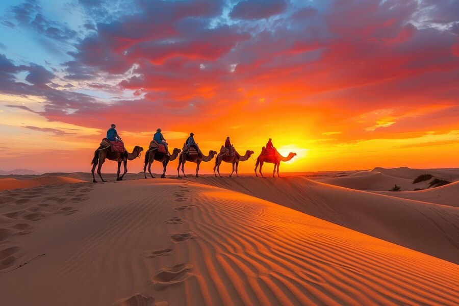 people-riding-camels-desert-sunset_925376-257580